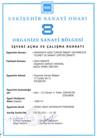 İşyeri Açma ve Çalışma Ruhsatı